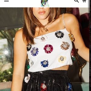 Queen of Sparkles Sequin flower top.
